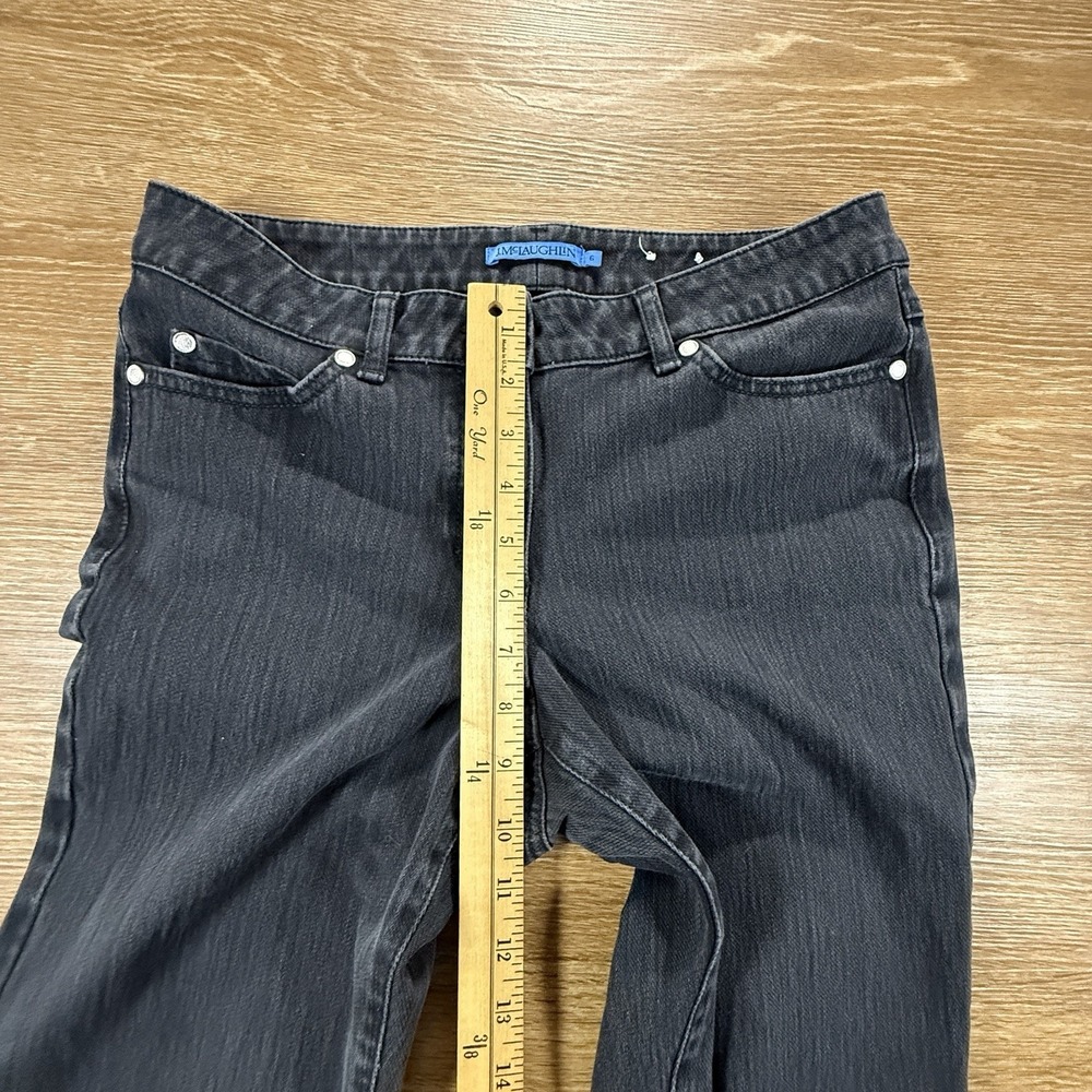 J McLaughlin Women's Black Straight Leg Stretch Jeans Size 6 Dark Wash 30x30 - Picture 8 of 10